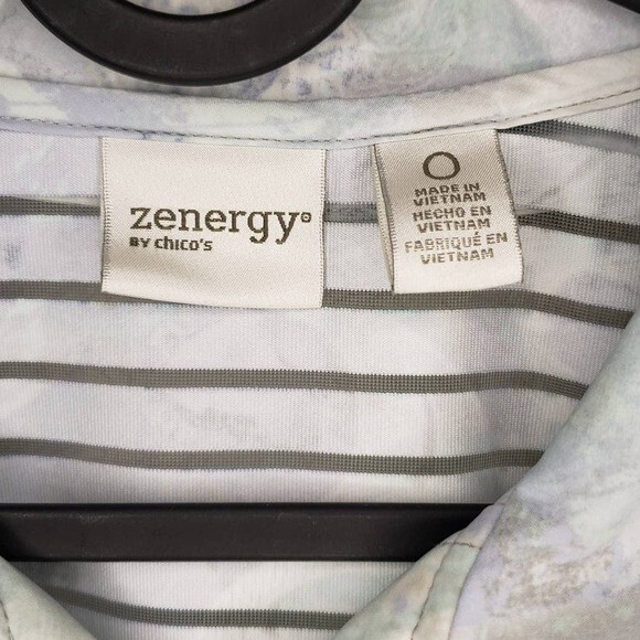 Chico's Zenergy Floral Burnout-Striped Jacket - Chico's 0 = US 4/S - Picture 3 of 12